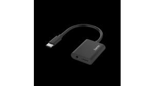 Wszechstronny adapter Hama z wtyczką i gniazdem USB-C oraz złączem Jack